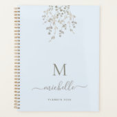 Personalized Botanical Watercolor Monogram Blue Planner (Voorkant)
