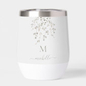 Personalized Botanical Watercolor Monogram Gray (Achterkant)