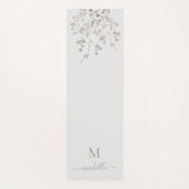 Personalized Botanical Watercolor Monogram Gray Yogamat (Voorkant)