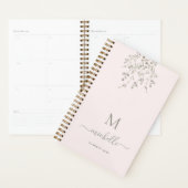 Personalized Botanical Watercolor Monogram Pink Planner (Display)