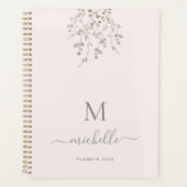 Personalized Botanical Watercolor Monogram Pink Planner (Voorkant)