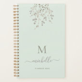 Personalized Botanical Watercolor Monogram Sage Planner (Voorkant)