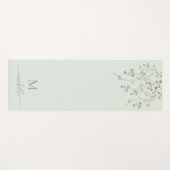 Personalized Botanical Watercolor Monogram Sage Yogamat (Voorkant (horizontaal))