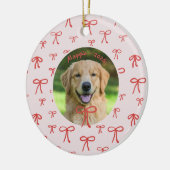 Personalized Bow Pattern Pet Photo Ornament (Links)