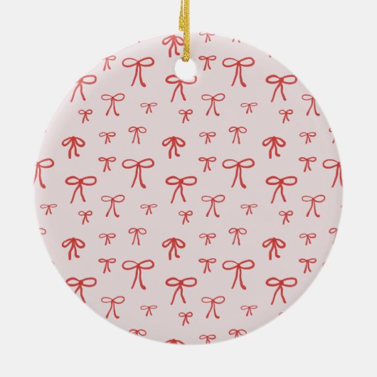 Personalized Bow Pattern Pet Photo Ornament  (Achterkant)