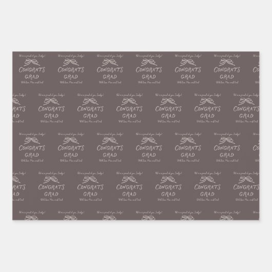 Personalized Bow Wavy Frame Photo Graduation Inpakpapier Vel (Voorkant 3)