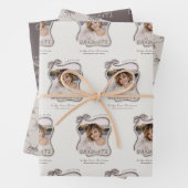 Personalized Bow Wavy Frame Photo Graduation Inpakpapier Vel (In situ)