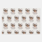 Personalized Bow Wavy Frame Photo Graduation Inpakpapier Vel (Voorkant)