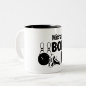 Personalized Bowling Mug Gift Jumbo-Tasse Tweekleurige Koffiemok (Voorkant links)