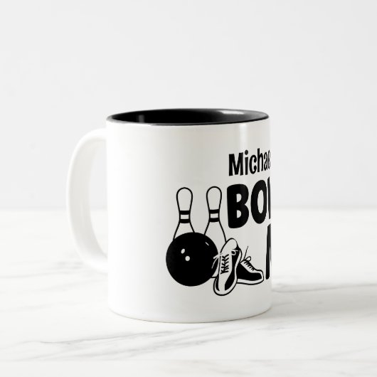 Personalized Bowling Mug Gift Jumbo-Tasse Tweekleurige Koffiemok (Voorkant links)