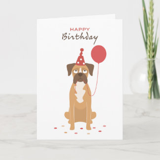 Personalized Boxer Birthday Card, boxer lover card Kaart