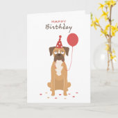 Personalized Boxer Birthday Card, boxer lover card Kaart (Gele Bloem)