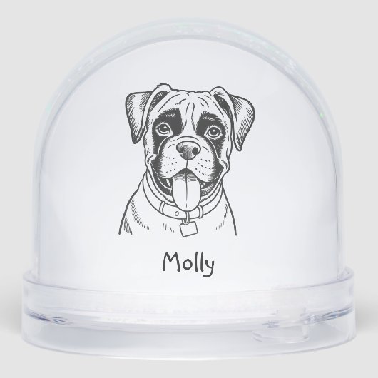Personalized Boxer Dog Christmas Sneeuwbol (Achterkant)