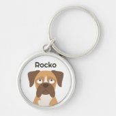 Personalized Boxer Dog Keychain Custom Name Gift (Voorkant)