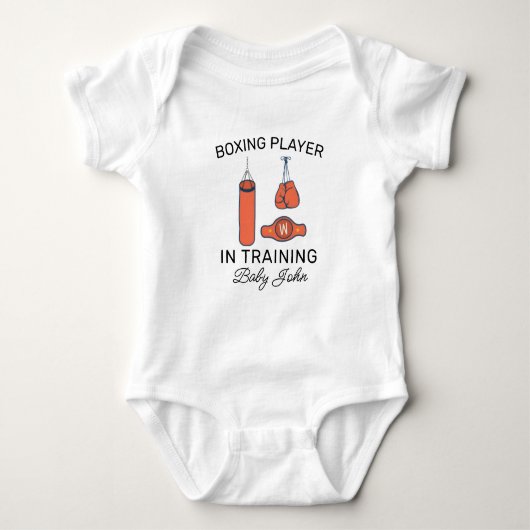 Personalized Boxing Name - Box Player in Training Romper (Voorkant)