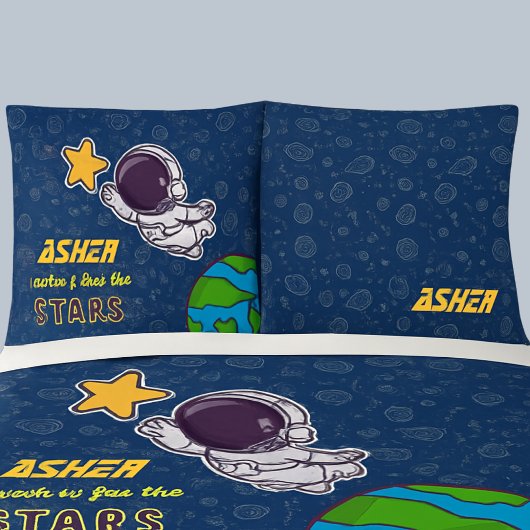 Personalized Boy Astronaut, Star & Space Explorer  Kussensloop