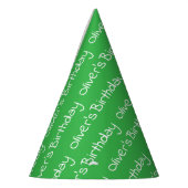 Personalized Boy's Name Birthday Green Party Hats Feesthoedjes (Links)