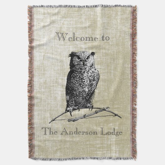 Personalized Boy's Room  Owl Deken (Voorkant Verticaal)