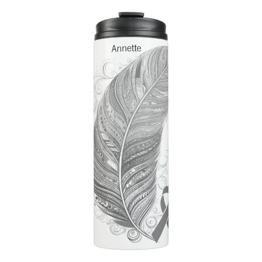 Personalized Brain Cancer Awareness Thermosbeker (Voorkant)