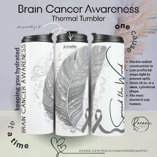 Personalized Brain Cancer Awareness Thermosbeker