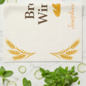 Personalized Bread Winner Trendy Elegant Tea Towel Theedoek (Gevouwen)