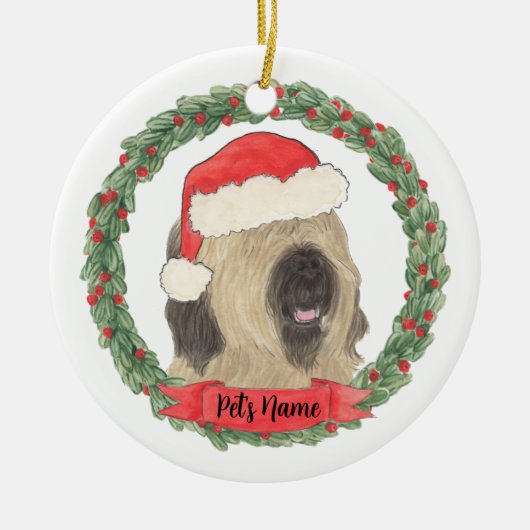 Personalized Briard Christmas Keramisch Ornament (Voorkant)