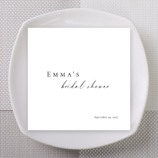 Personalized Bridal Shower Napkins | Minimalist Servet