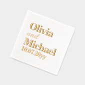 Personalized Bride and Groom Wedding Reception Folie Servetten (Links)
