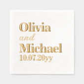 Personalized Bride and Groom Wedding Reception Folie Servetten (Voorkant)