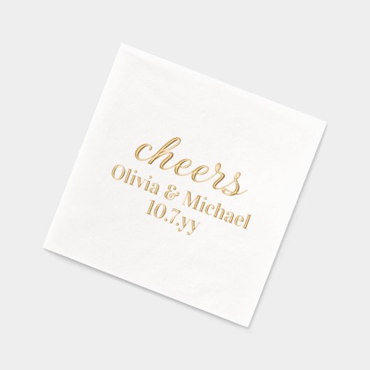 Personalized Bride and Groom Wedding Reception Folie Servetten (Links)