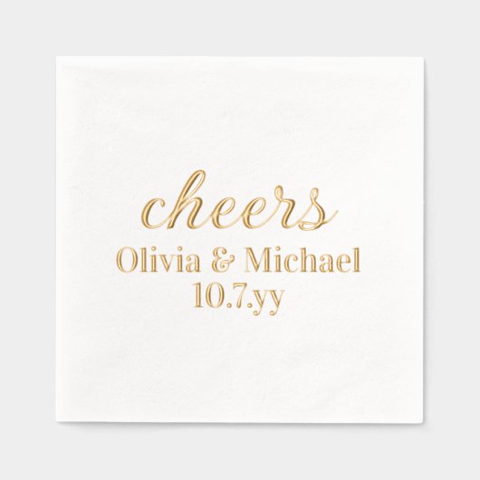 Personalized Bride and Groom Wedding Reception Folie Servetten (Voorkant)