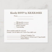 Personalized Bride & Groom RSVP and Menu Postcard (Voorkant)