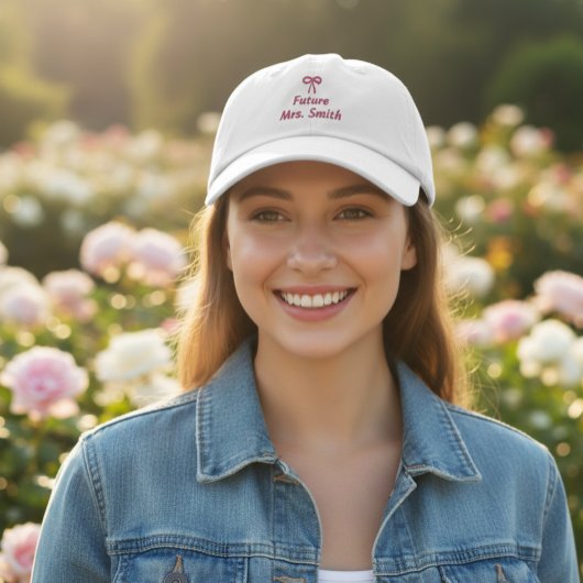 Personalized Bride Hat - Future Mrs Embroidery Geborduurde Pet