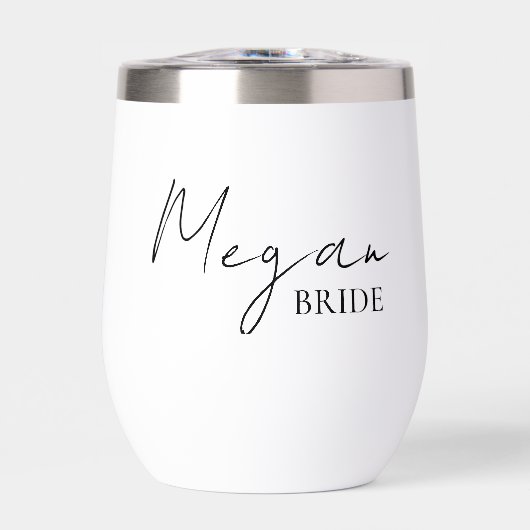 Personalized Bride Thermal Wine Tumbler Custom Nam (Voorkant)