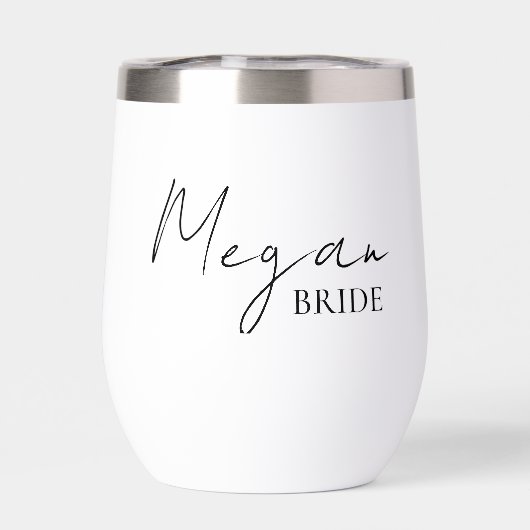 Personalized Bride Thermal Wine Tumbler Custom Nam (Achterkant)
