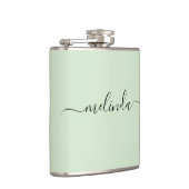 Personalized Bridesmaid Gift Pastel Green Wedding Heupfles (Rechts)