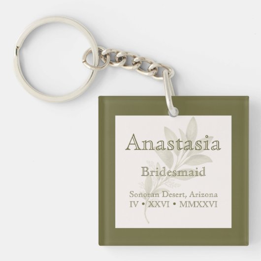 Personalized Bridesmaid  Sleutelhanger (voorkant)