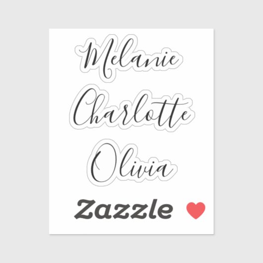 Personalized Bridesmaid's Name stickers (Vel)