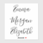 Personalized Bridesmaid's Name stickers (Vel)