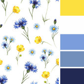 Personalized Bright Wildflower Poppy Cornflower Schort