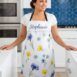 Personalized Bright Wildflower Poppy Cornflower Schort