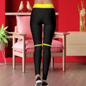 Personalized Bright Yellow Black Stripes Cat Names Leggings