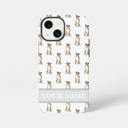 Personalized Brindle Boxer Dog iPhone Hoesje (Achterkant)