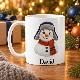 Personalized Brother Christmas Mug Cute Snowman Koffiemok
