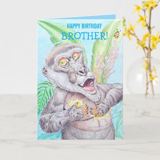 Personalized Brother's Birthday Greeting Card Kaart (Gele Bloem)