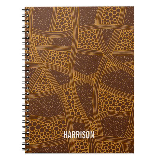 Personalized Brown &Beige Abstract Pattern Notitieboek (Voorkant)