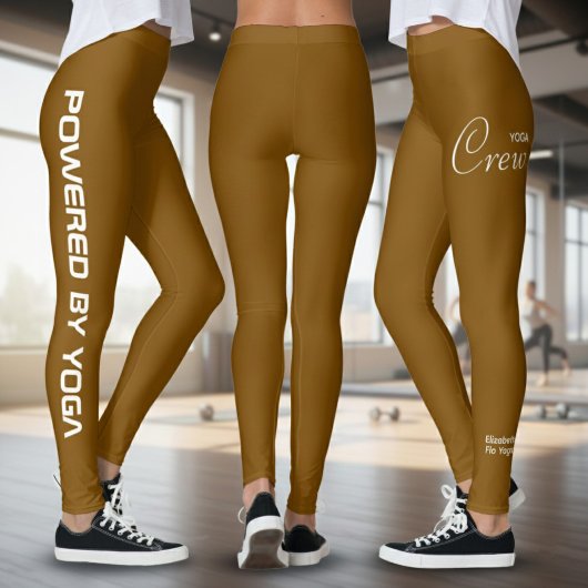 Personalized Brown Pilates Yoga Workout Gym Leggings