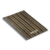 Personalized Brown Stripes  Spiral Notebook Notitieboek (Rechterzijde)