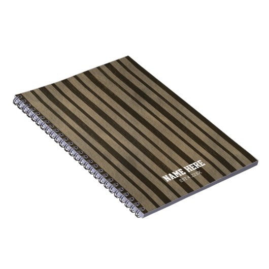 Personalized Brown Stripes Spiral Notebook Notitieboek (Rechterzijde)