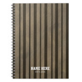 Personalized Brown Stripes  Spiral Notebook Notitieboek (Voorkant)